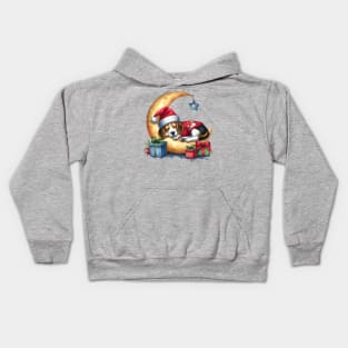 Beagle Dog On The Moon Christmas Kids Hoodie